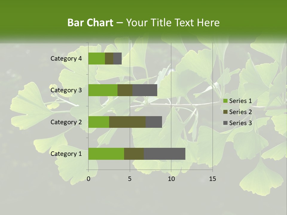 A Tree Branch With Green Leaves On It PowerPoint Template