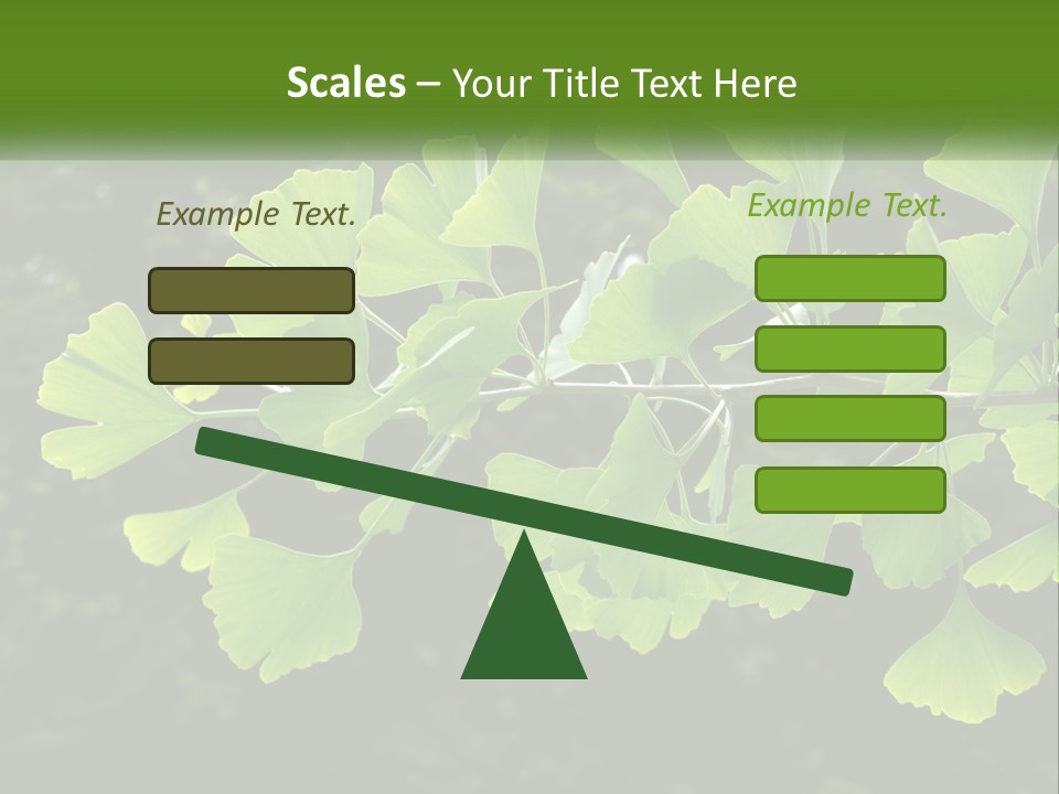 A Tree Branch With Green Leaves On It PowerPoint Template