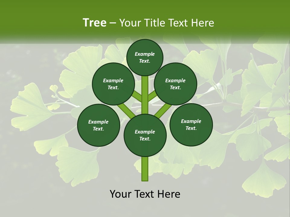 A Tree Branch With Green Leaves On It PowerPoint Template