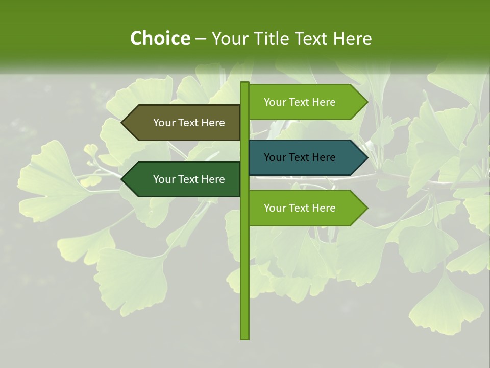 A Tree Branch With Green Leaves On It PowerPoint Template