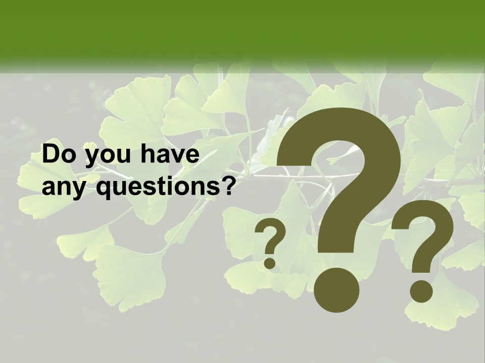 A Tree Branch With Green Leaves On It PowerPoint Template