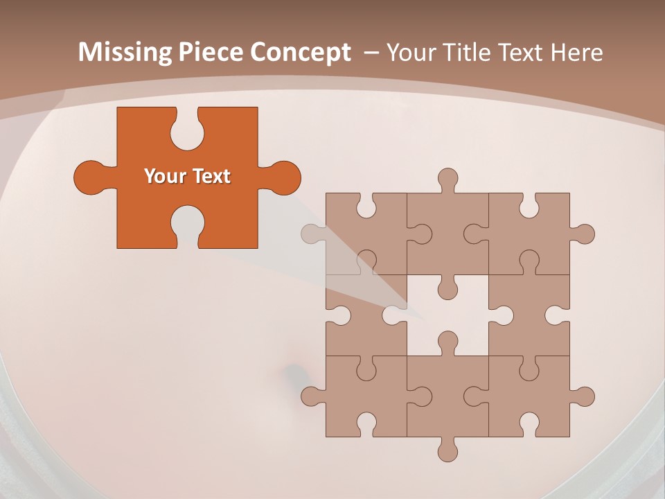 A Woman's Belly With A Tie Around Her Waist PowerPoint Template