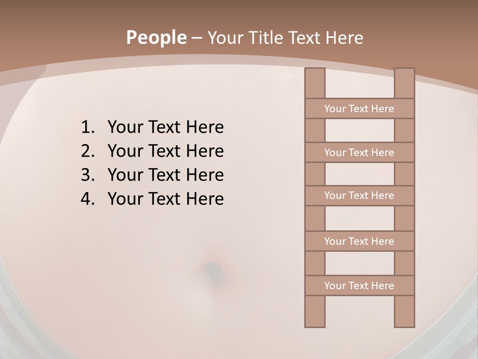 A Woman's Belly With A Tie Around Her Waist PowerPoint Template