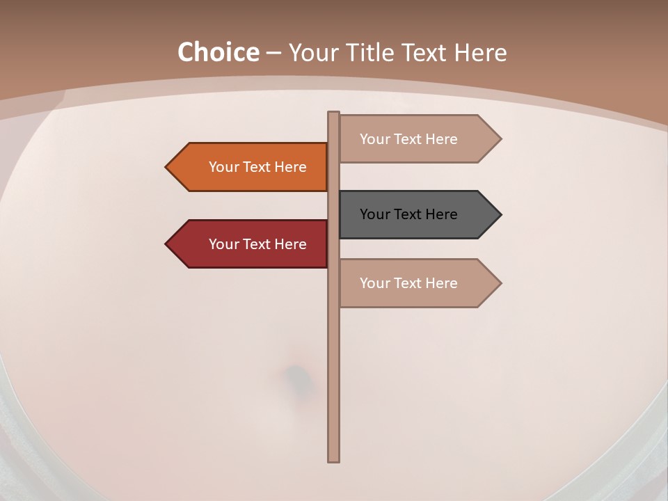 A Woman's Belly With A Tie Around Her Waist PowerPoint Template