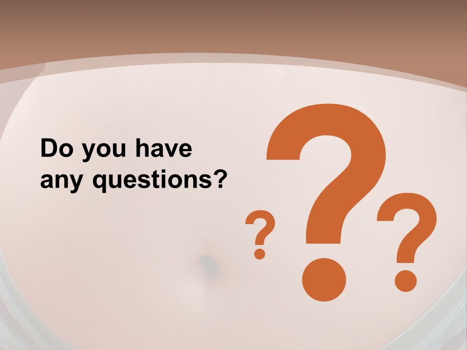 A Woman's Belly With A Tie Around Her Waist PowerPoint Template