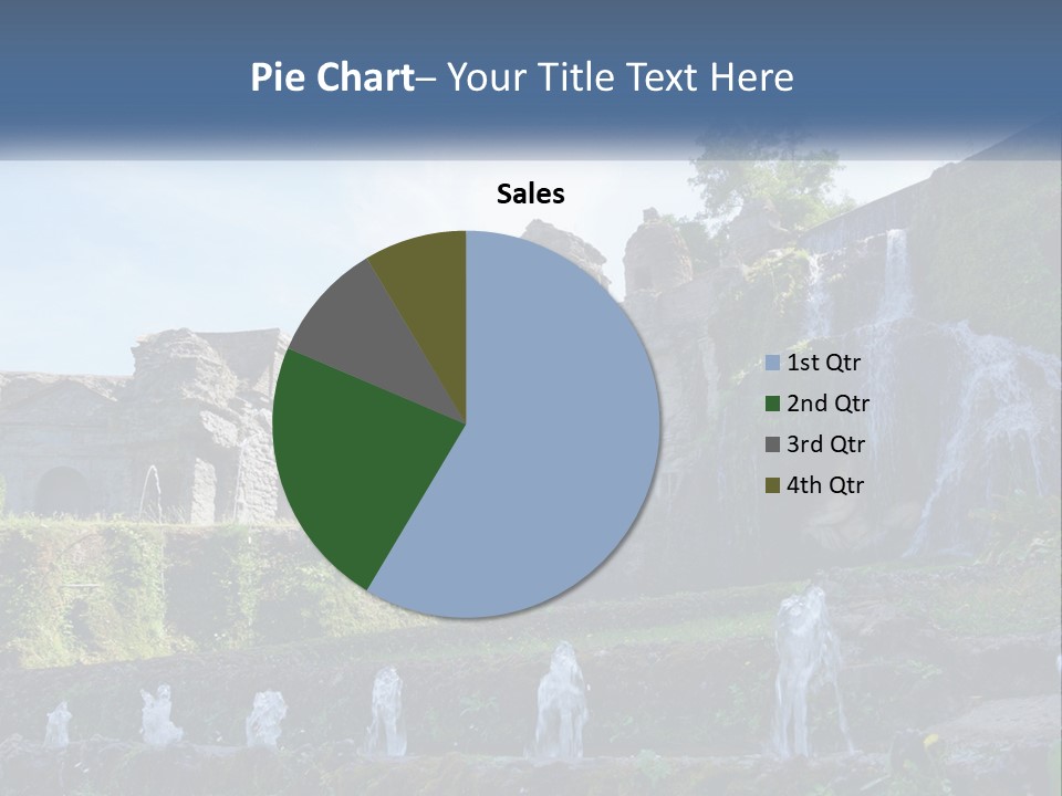 A Castle With A Waterfall In The Middle Of It PowerPoint Template