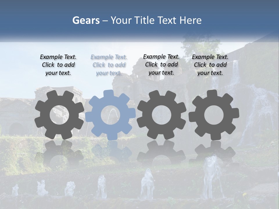 A Castle With A Waterfall In The Middle Of It PowerPoint Template