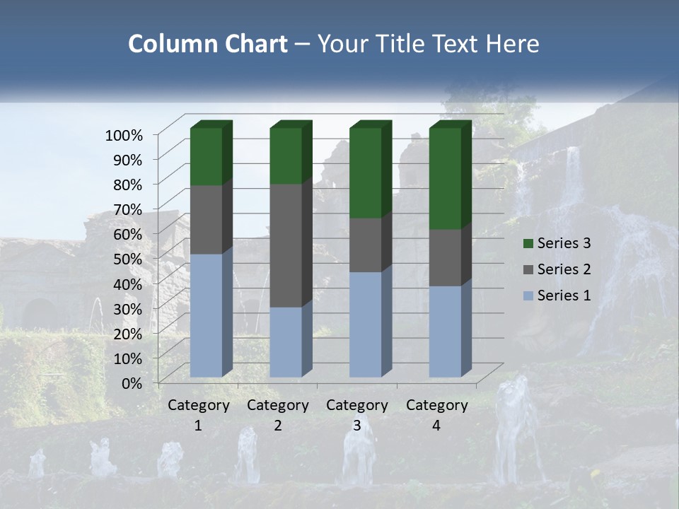 A Castle With A Waterfall In The Middle Of It PowerPoint Template