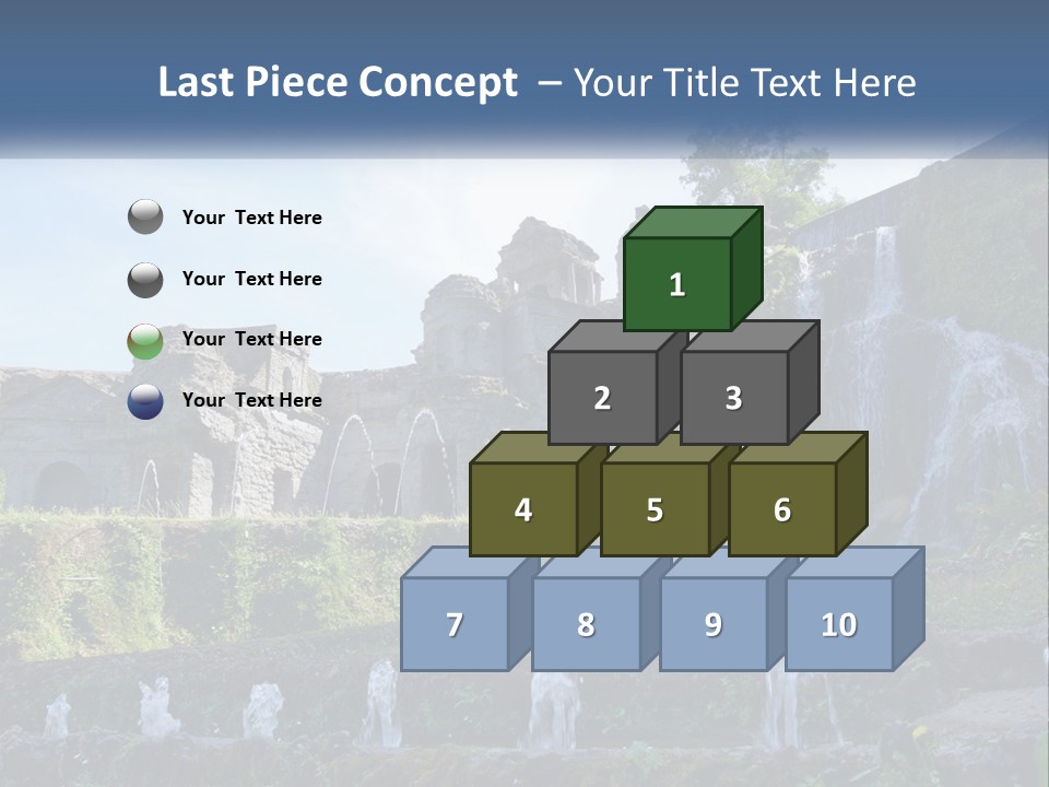 A Castle With A Waterfall In The Middle Of It PowerPoint Template