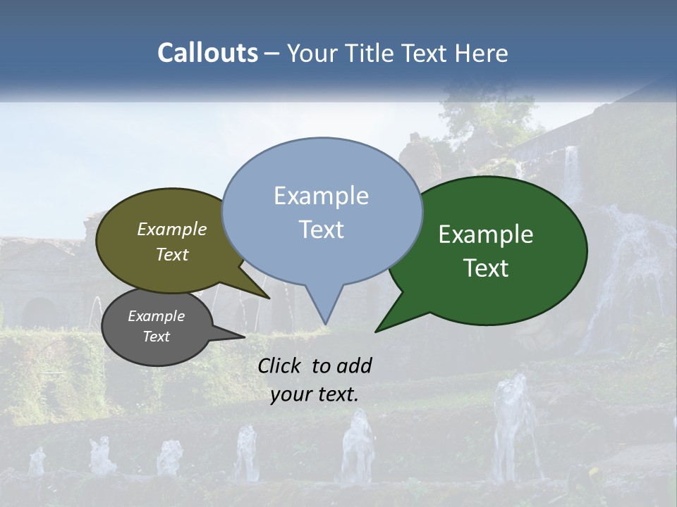 A Castle With A Waterfall In The Middle Of It PowerPoint Template