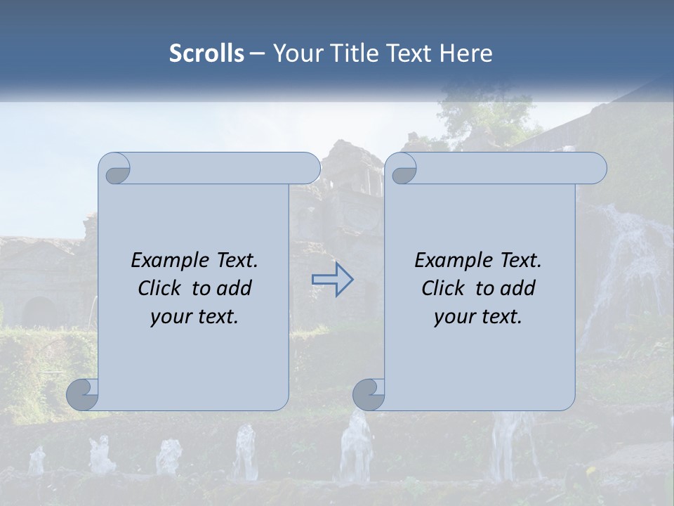 A Castle With A Waterfall In The Middle Of It PowerPoint Template