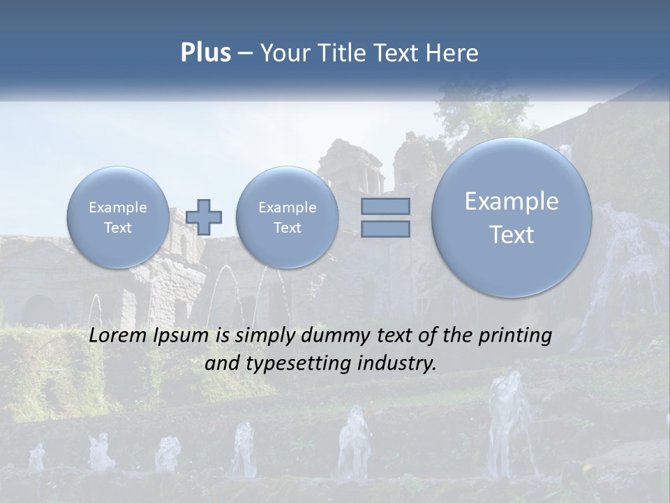 A Castle With A Waterfall In The Middle Of It PowerPoint Template