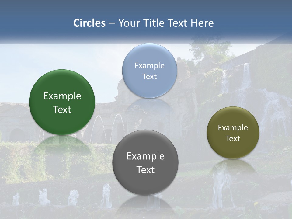 A Castle With A Waterfall In The Middle Of It PowerPoint Template