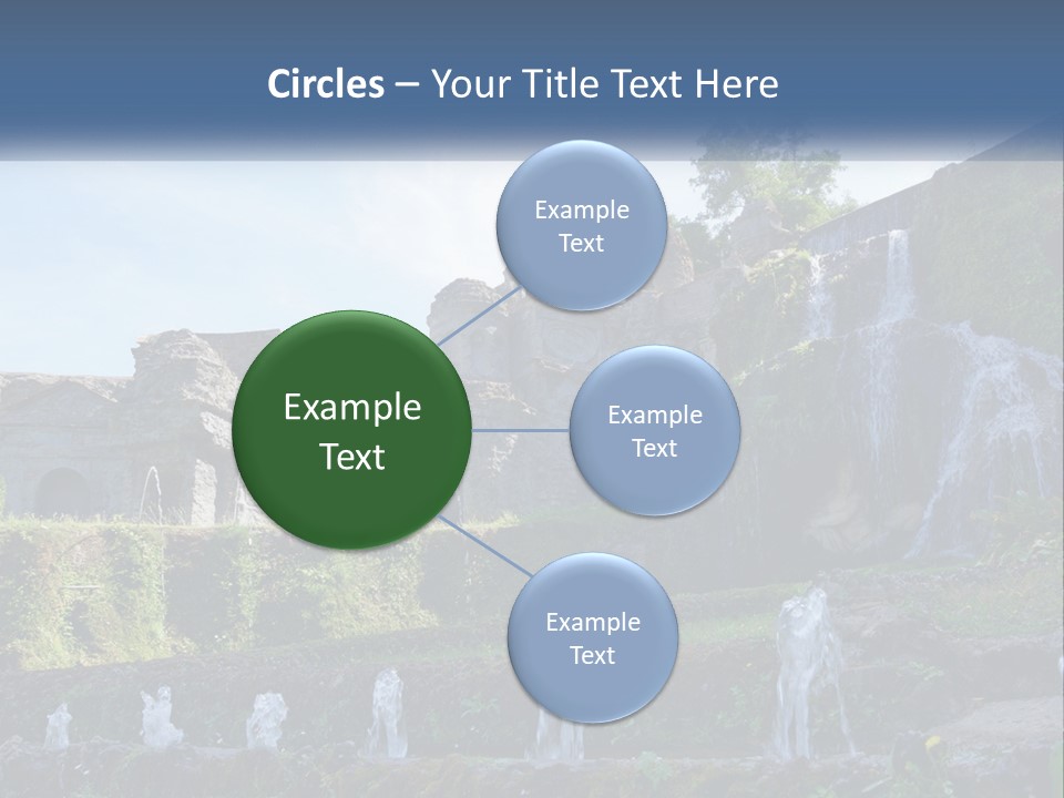 A Castle With A Waterfall In The Middle Of It PowerPoint Template