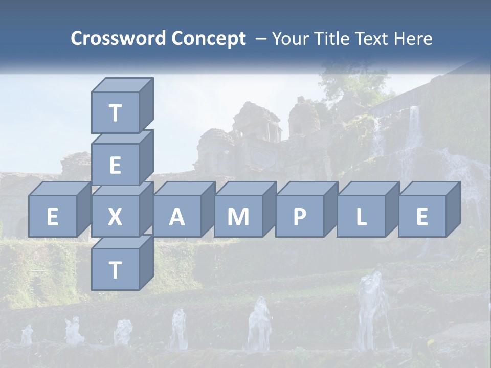 A Castle With A Waterfall In The Middle Of It PowerPoint Template