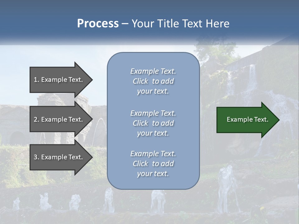 A Castle With A Waterfall In The Middle Of It PowerPoint Template