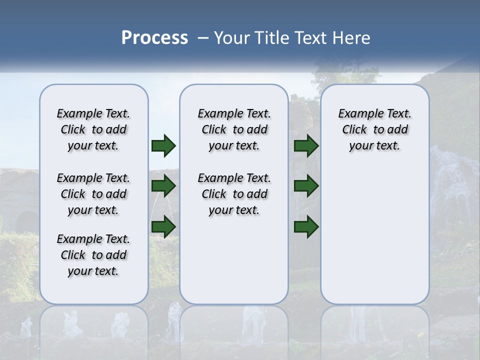 A Castle With A Waterfall In The Middle Of It PowerPoint Template
