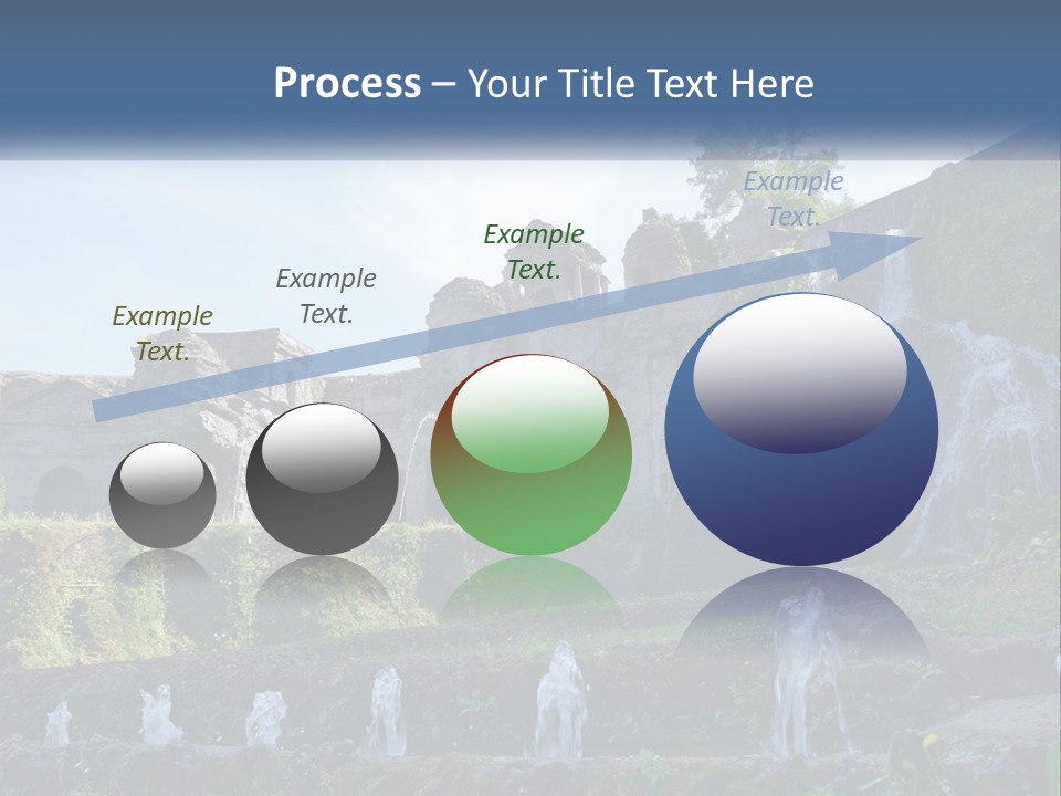 A Castle With A Waterfall In The Middle Of It PowerPoint Template