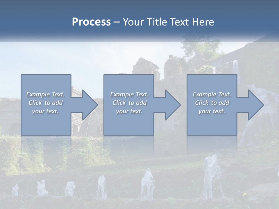 A Castle With A Waterfall In The Middle Of It PowerPoint Template