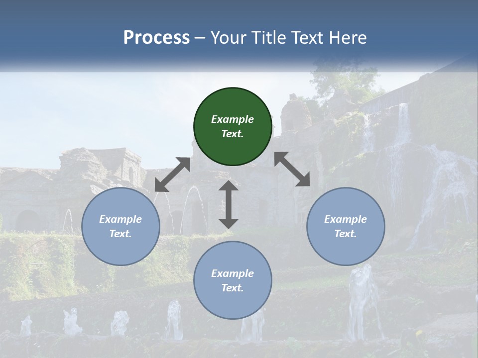A Castle With A Waterfall In The Middle Of It PowerPoint Template
