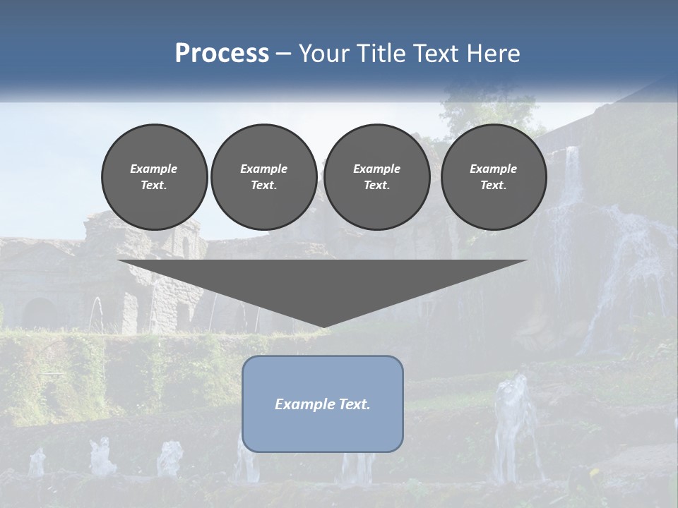A Castle With A Waterfall In The Middle Of It PowerPoint Template