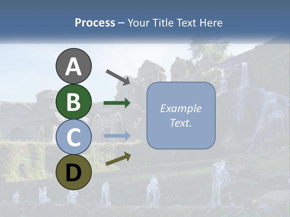 A Castle With A Waterfall In The Middle Of It PowerPoint Template