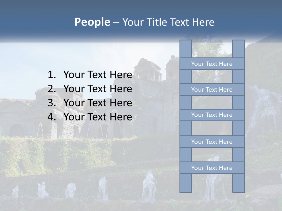 A Castle With A Waterfall In The Middle Of It PowerPoint Template