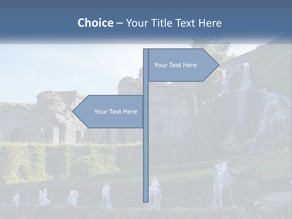 A Castle With A Waterfall In The Middle Of It PowerPoint Template