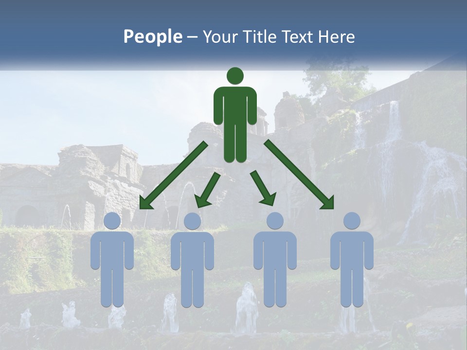 A Castle With A Waterfall In The Middle Of It PowerPoint Template