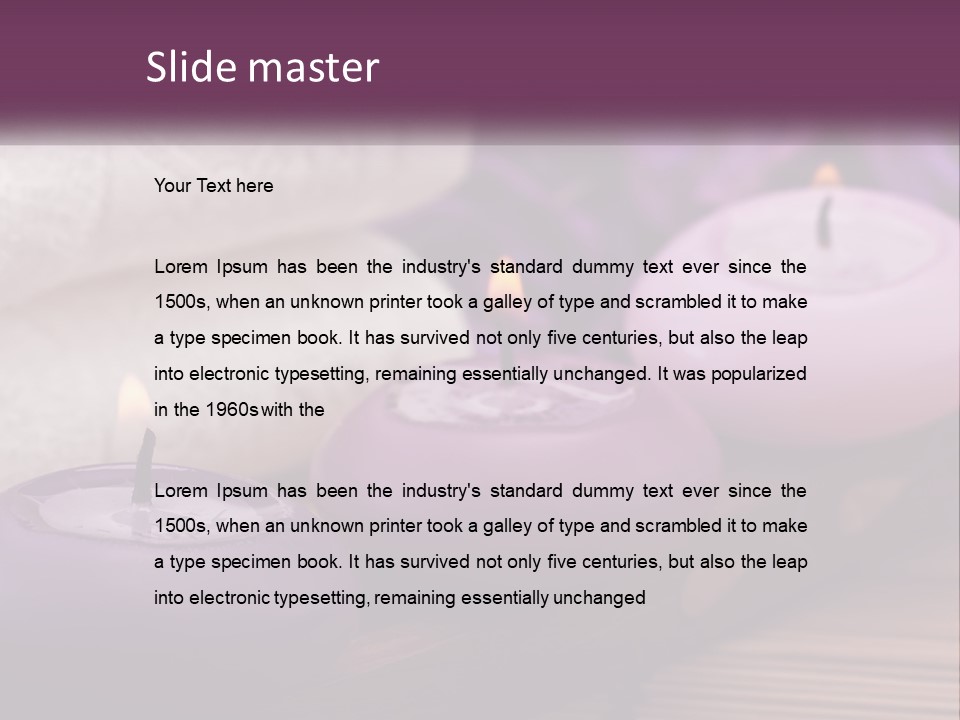 A Group Of Candles Sitting On Top Of A Wooden Table PowerPoint Template