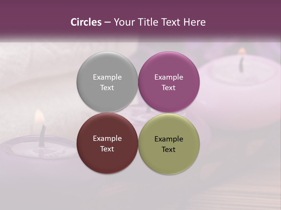 A Group Of Candles Sitting On Top Of A Wooden Table PowerPoint Template
