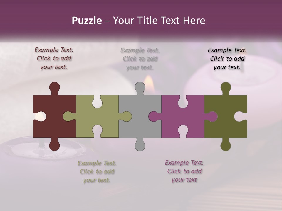 A Group Of Candles Sitting On Top Of A Wooden Table PowerPoint Template