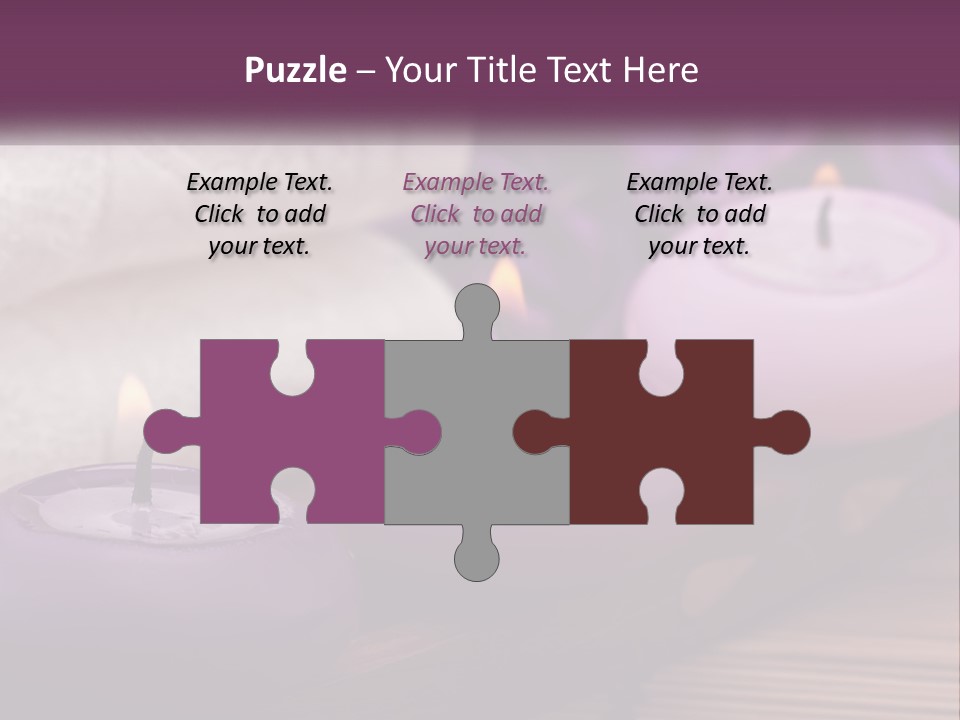 A Group Of Candles Sitting On Top Of A Wooden Table PowerPoint Template