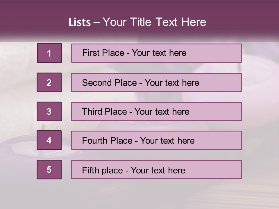 A Group Of Candles Sitting On Top Of A Wooden Table PowerPoint Template