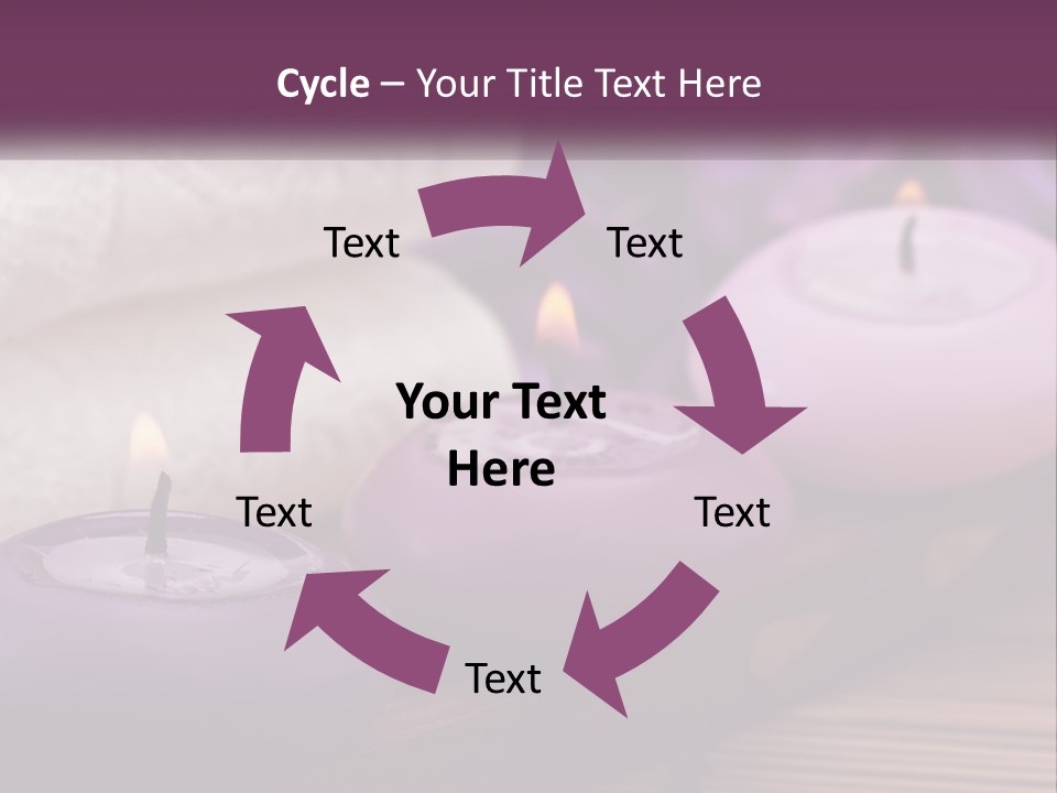 A Group Of Candles Sitting On Top Of A Wooden Table PowerPoint Template