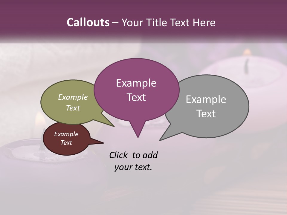 A Group Of Candles Sitting On Top Of A Wooden Table PowerPoint Template
