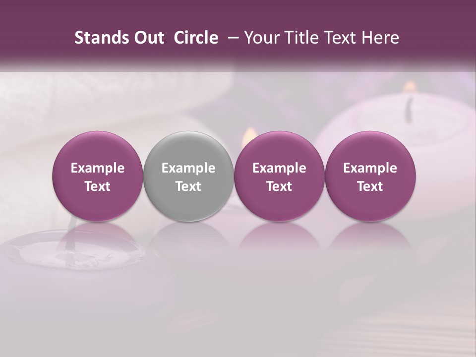A Group Of Candles Sitting On Top Of A Wooden Table PowerPoint Template