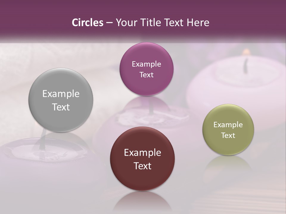 A Group Of Candles Sitting On Top Of A Wooden Table PowerPoint Template