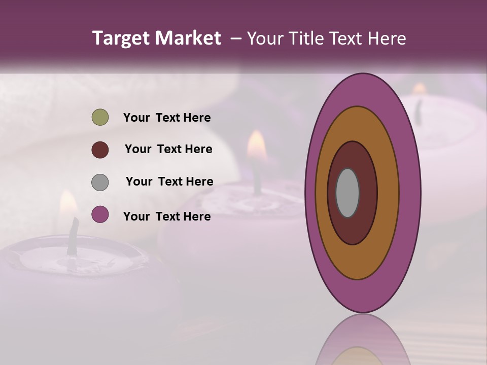 A Group Of Candles Sitting On Top Of A Wooden Table PowerPoint Template