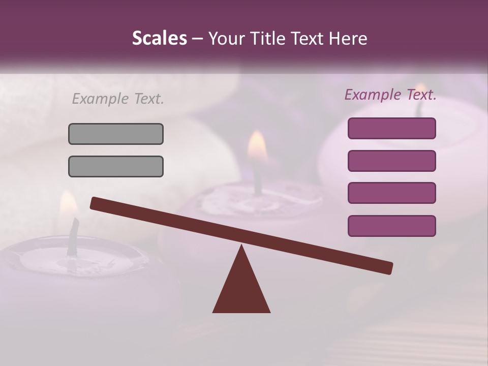 A Group Of Candles Sitting On Top Of A Wooden Table PowerPoint Template
