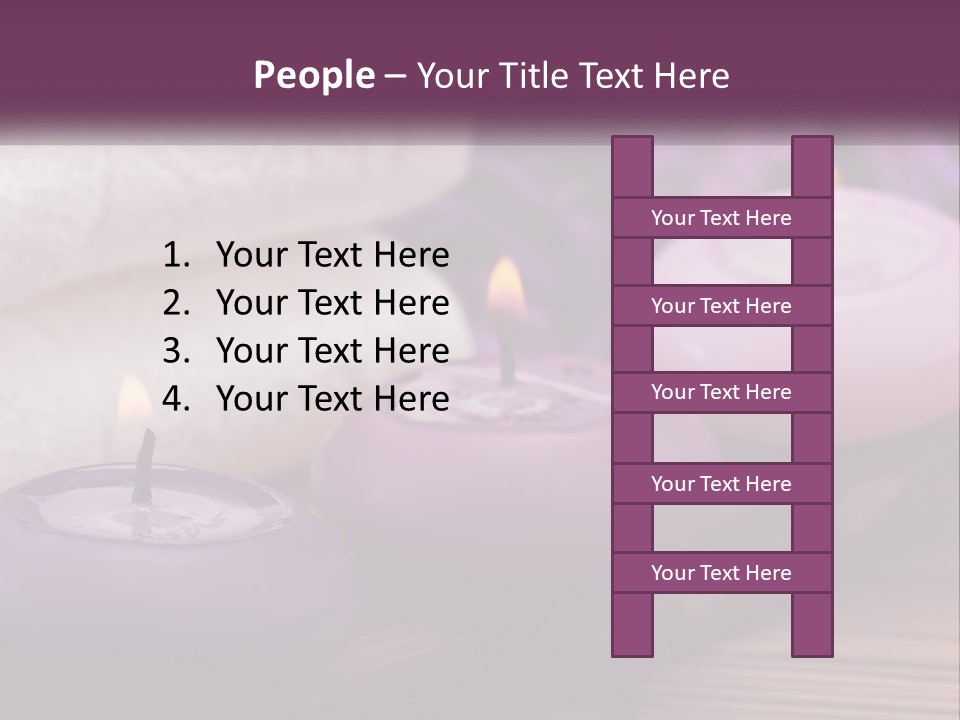 A Group Of Candles Sitting On Top Of A Wooden Table PowerPoint Template