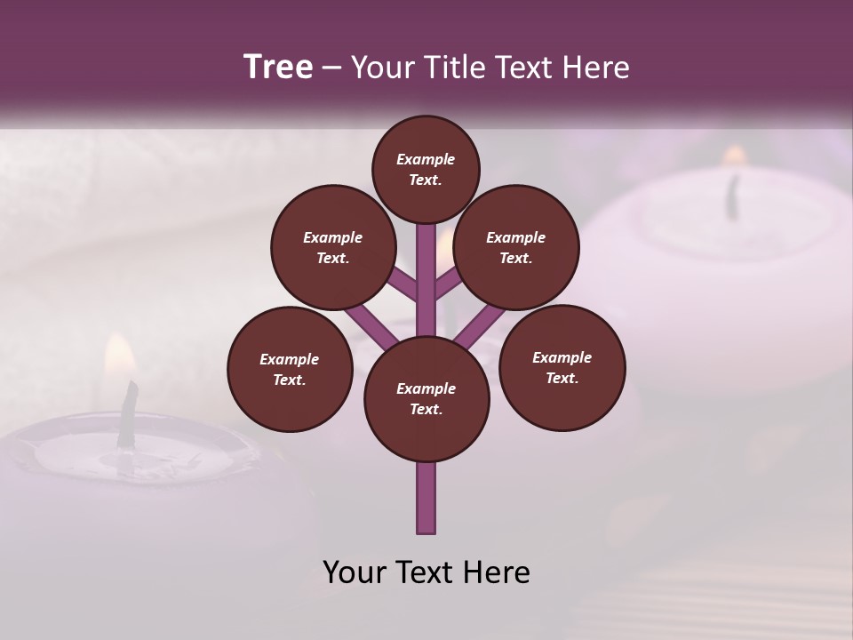 A Group Of Candles Sitting On Top Of A Wooden Table PowerPoint Template