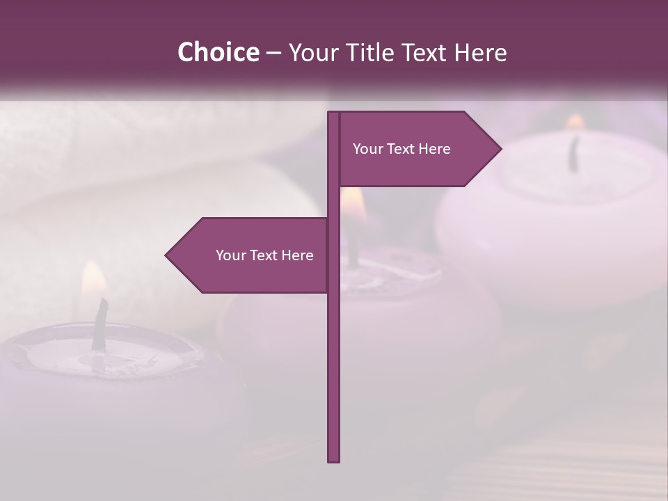 A Group Of Candles Sitting On Top Of A Wooden Table PowerPoint Template
