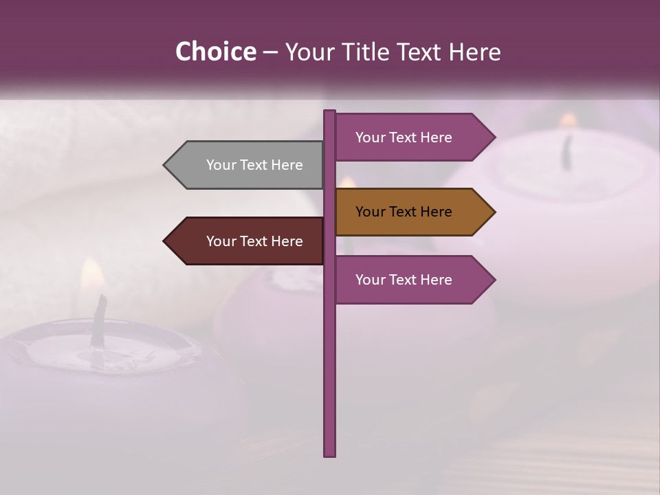 A Group Of Candles Sitting On Top Of A Wooden Table PowerPoint Template
