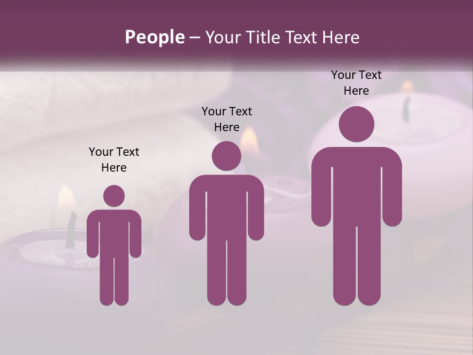 A Group Of Candles Sitting On Top Of A Wooden Table PowerPoint Template