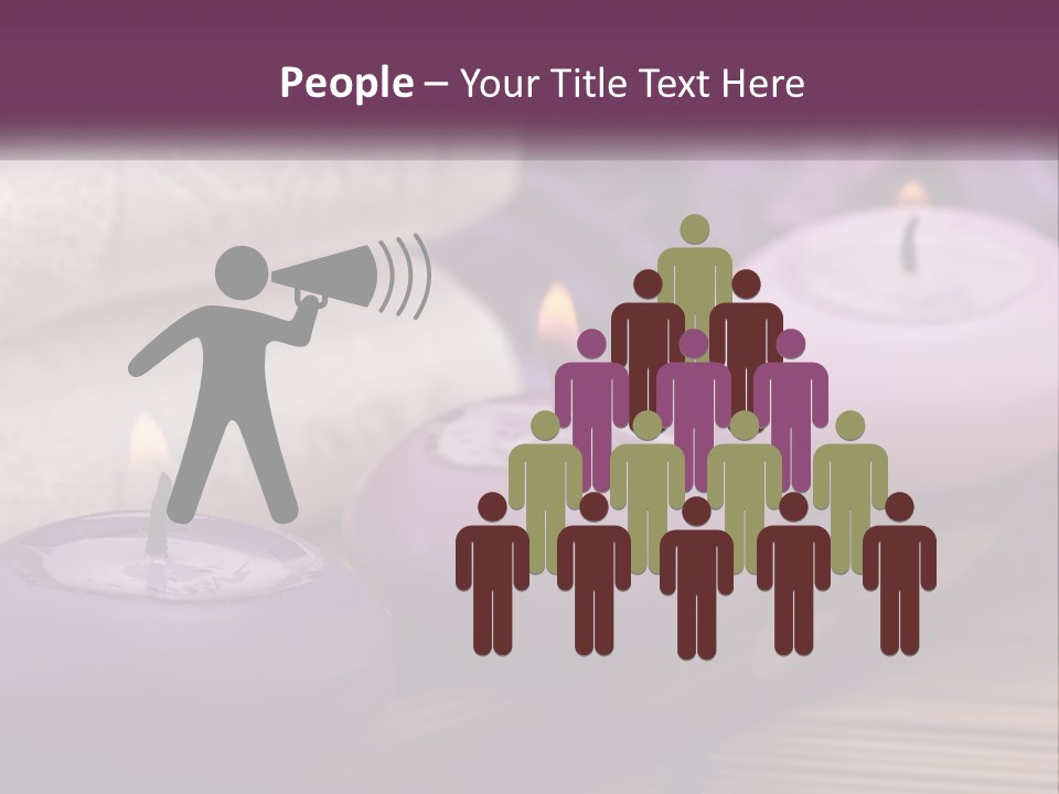 A Group Of Candles Sitting On Top Of A Wooden Table PowerPoint Template