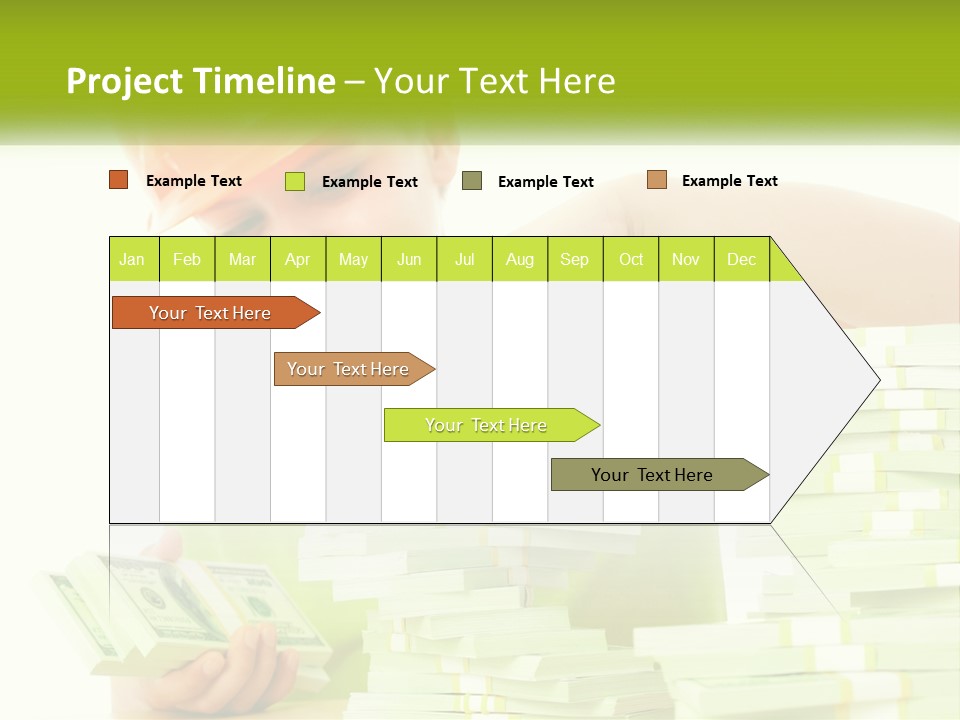 A Young Boy In A Hard Hat Putting Money Into Stacks PowerPoint Template