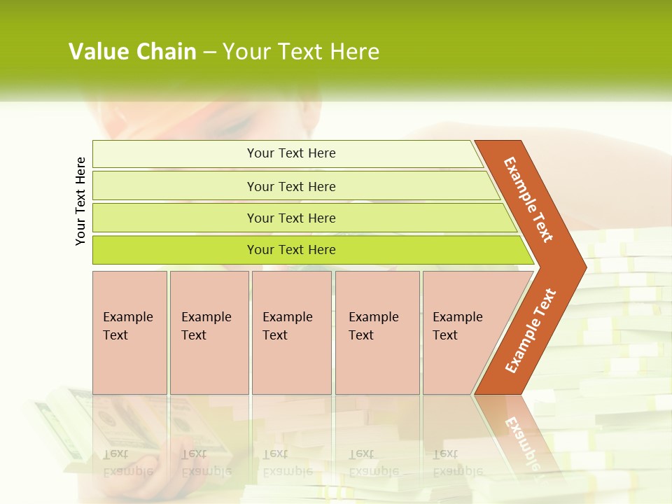 A Young Boy In A Hard Hat Putting Money Into Stacks PowerPoint Template