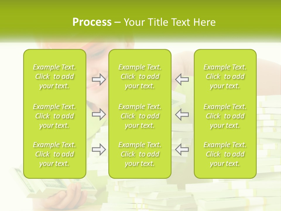A Young Boy In A Hard Hat Putting Money Into Stacks PowerPoint Template