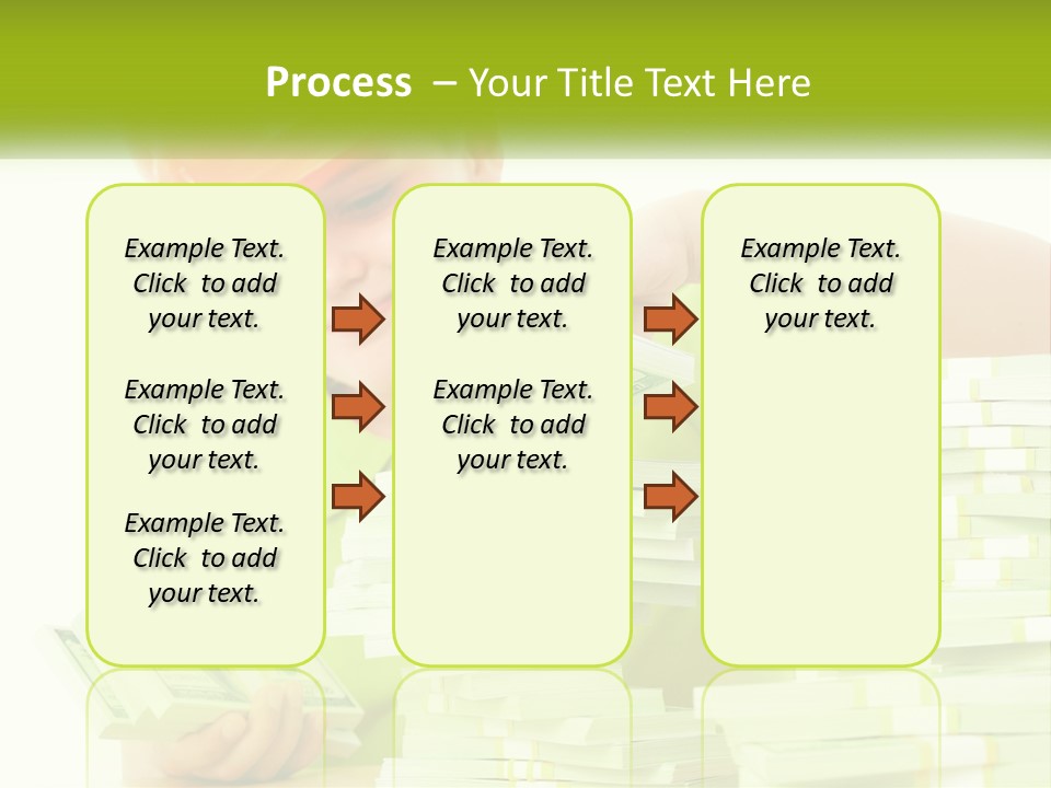 A Young Boy In A Hard Hat Putting Money Into Stacks PowerPoint Template